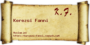 Kerezsi Fanni névjegykártya